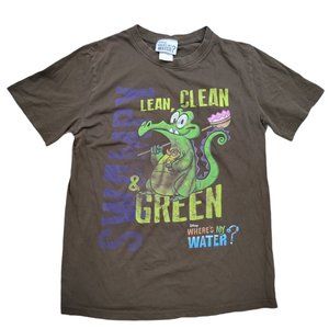 Disney Teens Size S Where's My Water T Shirt Brown Short Sleeve Crew Neck Cotton